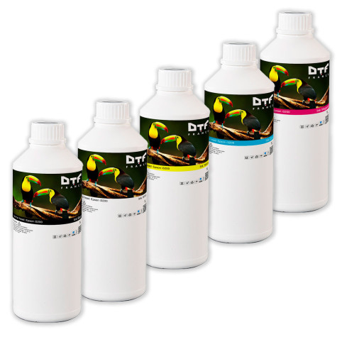 Lot de 5 recharges d'encre DTF - 1 Litre
